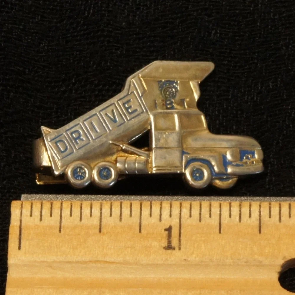 Vintage IBT Teamsters Tie Clip Drive Dump Truck Figural Tie Bar Union Novelty‎